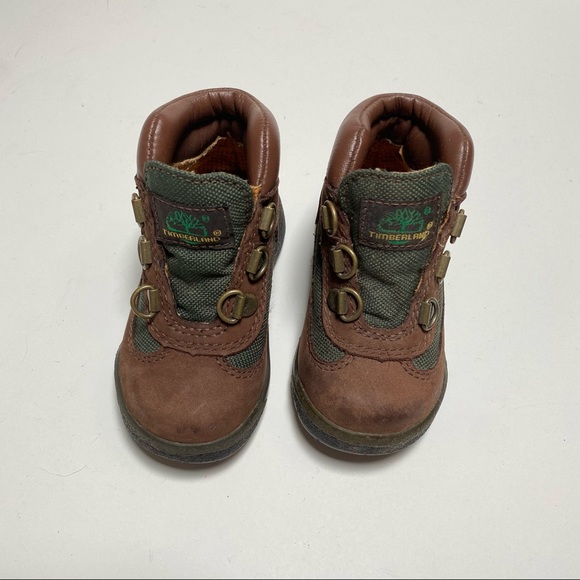 Timberland Field Boot Pre-School Brown Green Leather 5.5 - Picture 3 of 10